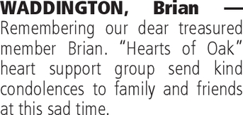 Notice for Brian Waddington